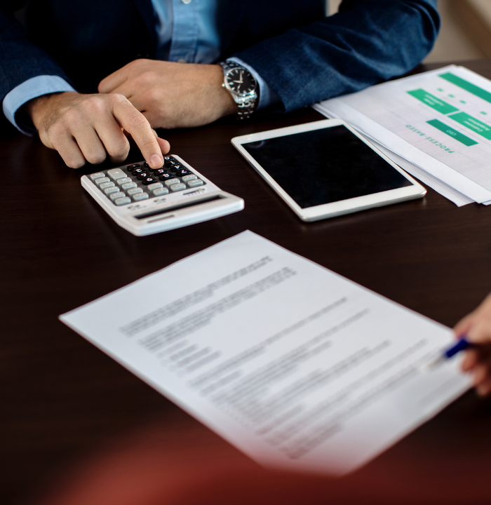 Office task involving review and organization of files.